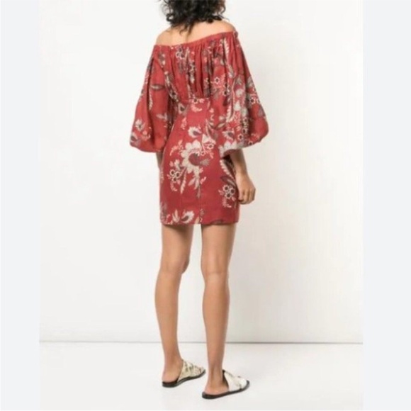 Zimmermann Juno Off-The-Shoulder Floral Print Linen Mini Dress size 0 - Picture 6 of 12